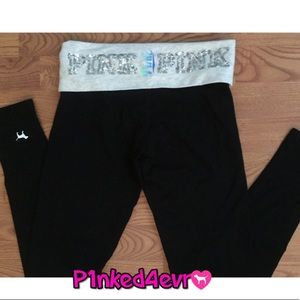 VS PINK Ombré Blue/Green Bling Yoga Leggings XS